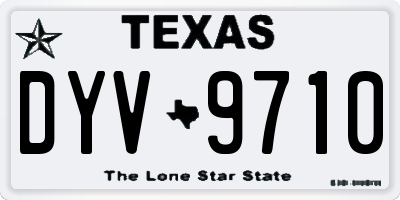 TX license plate DYV9710
