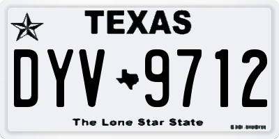 TX license plate DYV9712