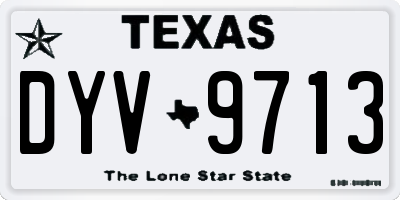 TX license plate DYV9713