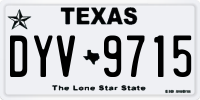TX license plate DYV9715