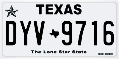 TX license plate DYV9716