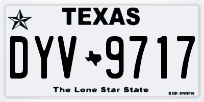 TX license plate DYV9717