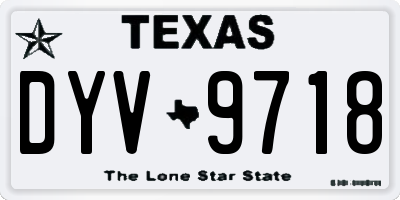 TX license plate DYV9718