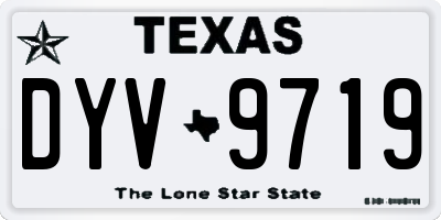 TX license plate DYV9719