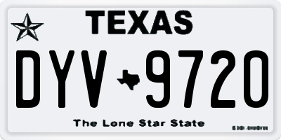 TX license plate DYV9720