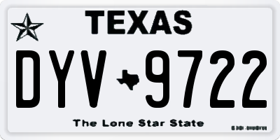 TX license plate DYV9722