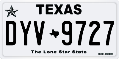 TX license plate DYV9727