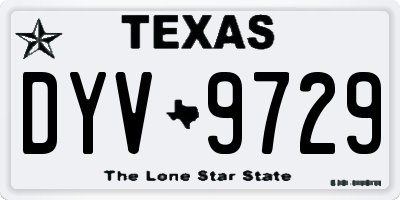 TX license plate DYV9729