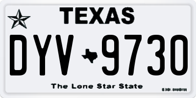 TX license plate DYV9730