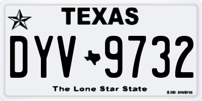 TX license plate DYV9732