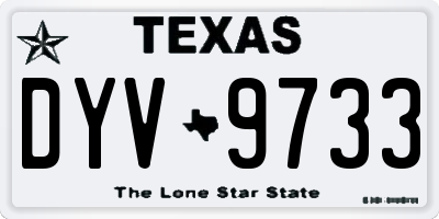 TX license plate DYV9733