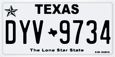 TX license plate DYV9734