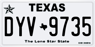 TX license plate DYV9735