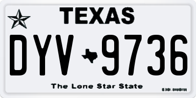 TX license plate DYV9736