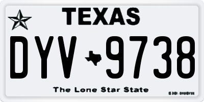 TX license plate DYV9738