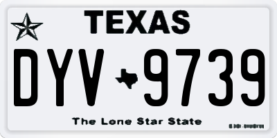 TX license plate DYV9739