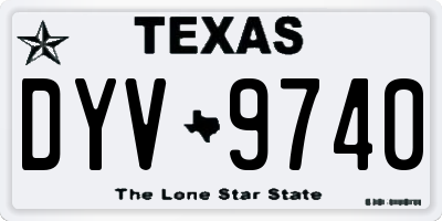 TX license plate DYV9740