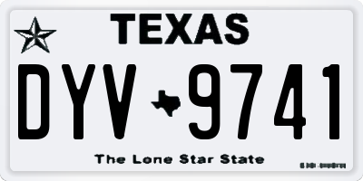 TX license plate DYV9741