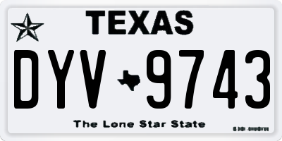 TX license plate DYV9743