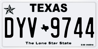 TX license plate DYV9744