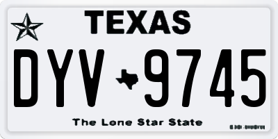 TX license plate DYV9745