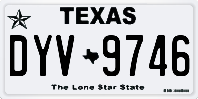 TX license plate DYV9746