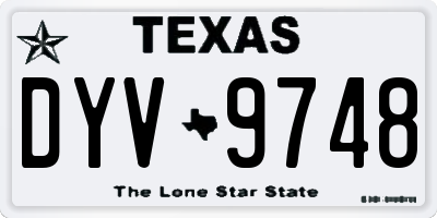 TX license plate DYV9748