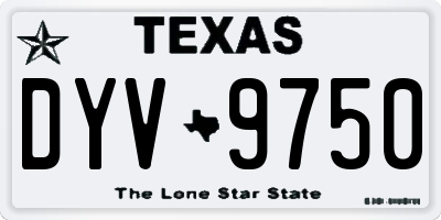 TX license plate DYV9750