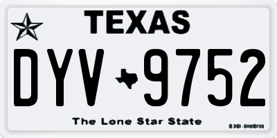 TX license plate DYV9752