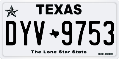 TX license plate DYV9753