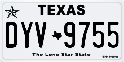 TX license plate DYV9755