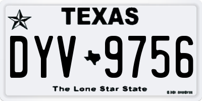 TX license plate DYV9756