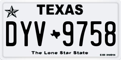 TX license plate DYV9758