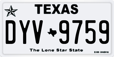 TX license plate DYV9759