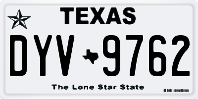TX license plate DYV9762