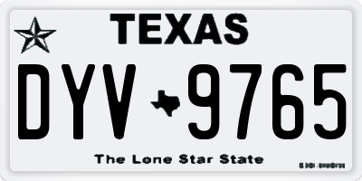 TX license plate DYV9765