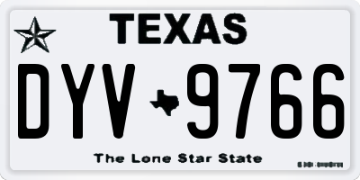 TX license plate DYV9766
