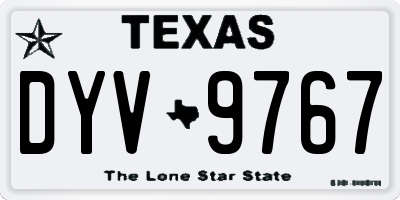 TX license plate DYV9767
