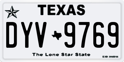 TX license plate DYV9769