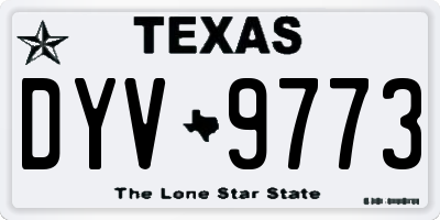 TX license plate DYV9773