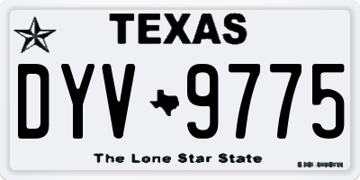 TX license plate DYV9775