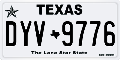 TX license plate DYV9776