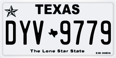 TX license plate DYV9779