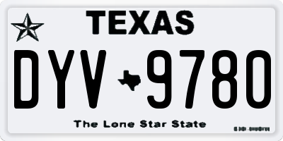 TX license plate DYV9780