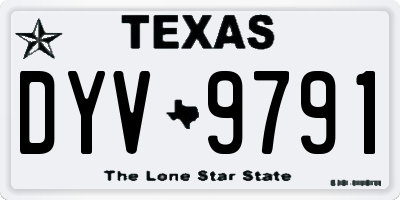 TX license plate DYV9791