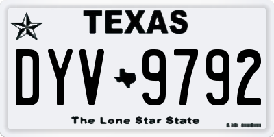 TX license plate DYV9792