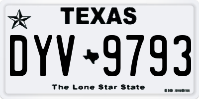 TX license plate DYV9793