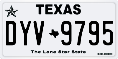 TX license plate DYV9795