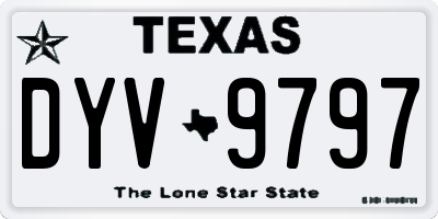 TX license plate DYV9797