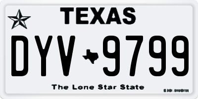 TX license plate DYV9799